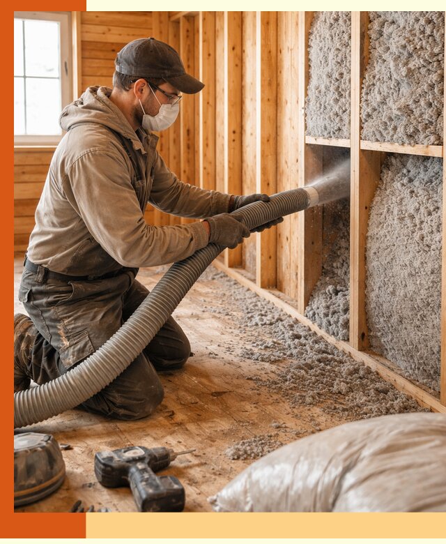 Утепление дачного дома эковатой в Тихвине — быстро и надёжно