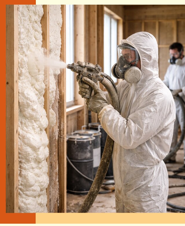 Утепление каркасного дома пенополиуретаном в Тихвине