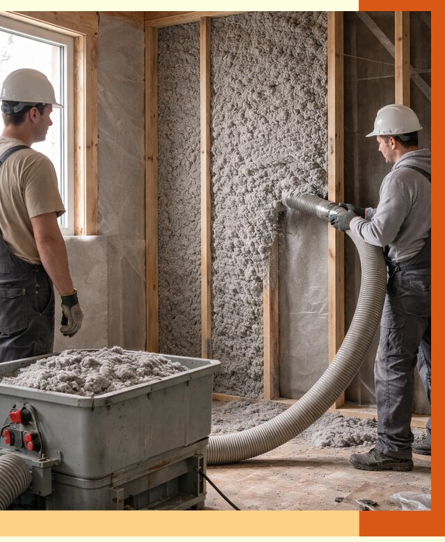 Утепление каркасного дома эковатой в Тихвине от 1967 руб. | ТепломастерТхв