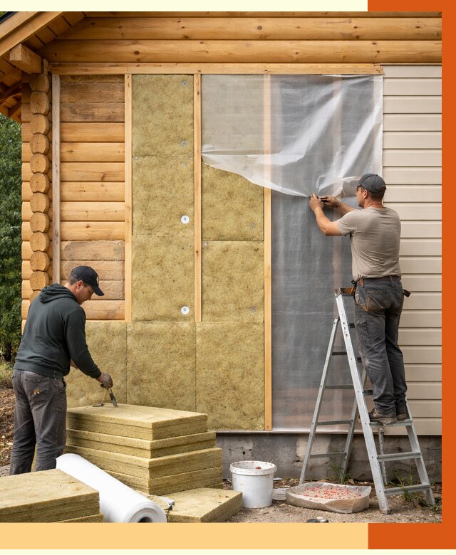 Утепление дома из бруса в Тихвине от 4098 руб./м2 — работы под ключ | ТепломастерТхв