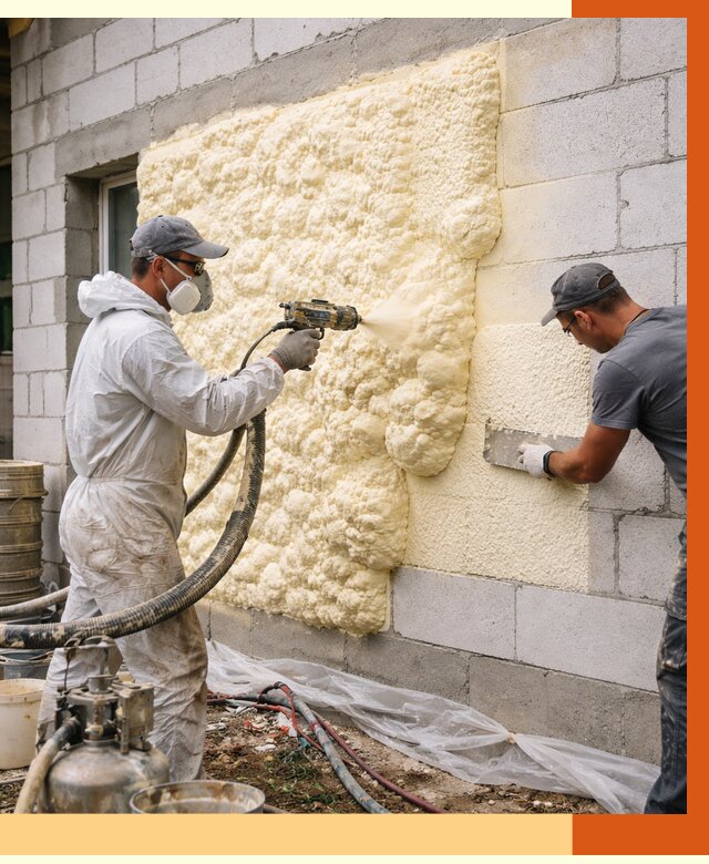 Утепление дома из газобетона ППУ в Тихвине от 5245 руб./м² под ключ | ТепломастерТхв