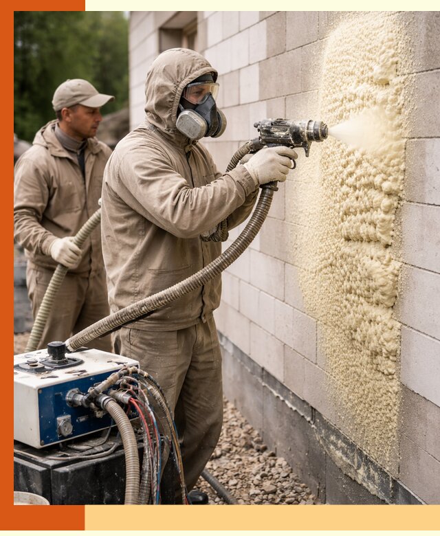 Утепление дома из газобетона ППУ в Тихвине — надежная теплоизоляция