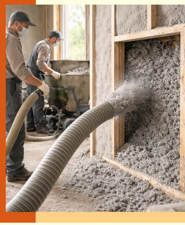 Утепление коттеджа эковатой в Тихвине с гарантией качества