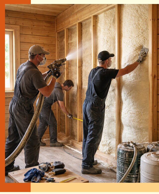 Утепление бани пенополиуретаном (ППУ) в Тихвине