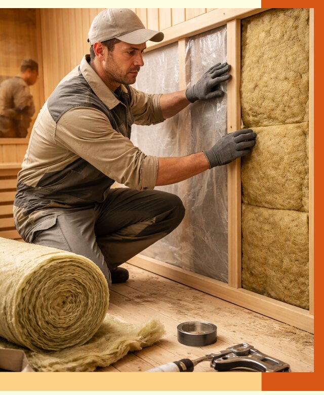 Утепление сауны изнутри в Тихвине от 7103 руб. за м2 | ППУ, под ключ — ТепломастерТхв