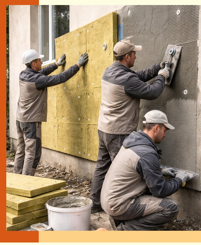 Утепление фасада под штукатурку в Тихвине — энергоэффективная технология