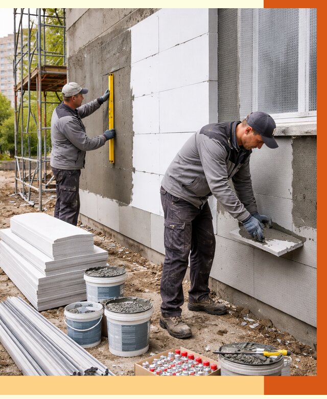 Утепление фасада и стен снаружи в Тихвине от 4590 руб. | ТепломастерТхв