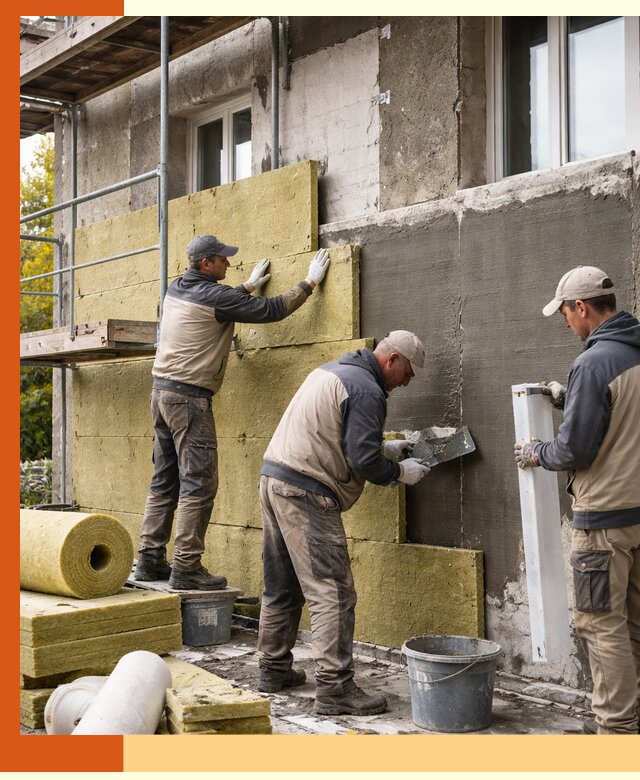 Утепление фасада зданий и домов в Тихвине