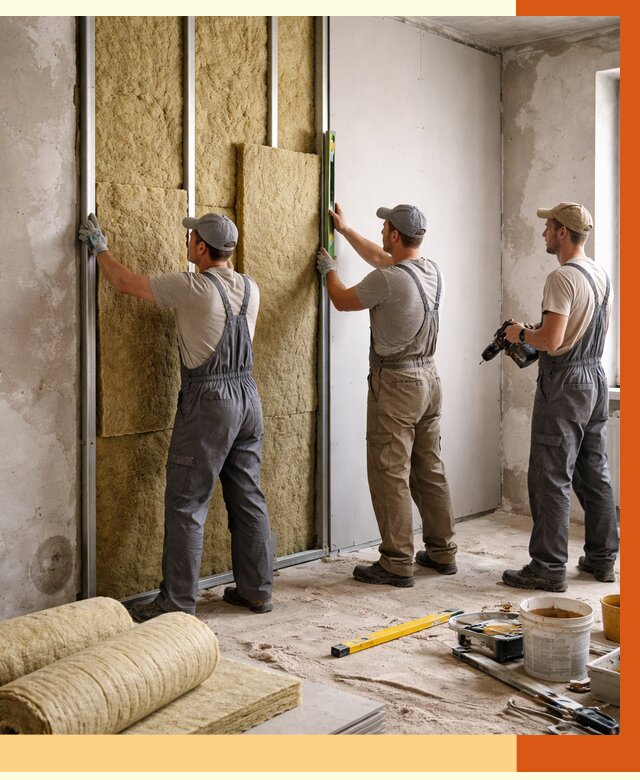 Утепление стен изнутри в Тихвине от 2459 руб/м² под ключ | ТепломастерТхв