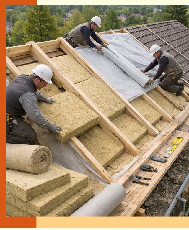 Утепление скатной крыши в Тихвине качественно и надёжно