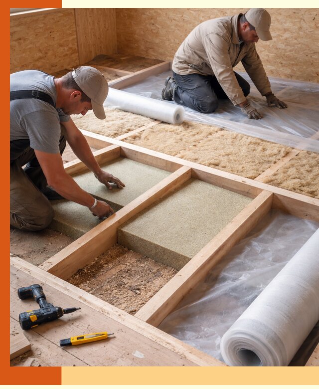 Профессиональное утепление деревянного пола в Тихвине