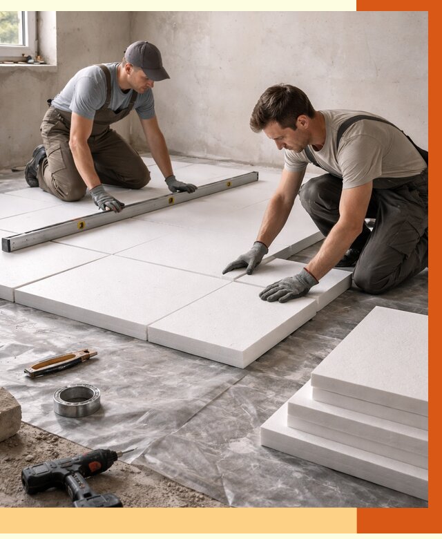 Утепление бетонного пола в Тихвине от 2732 руб/м2 — монтаж и цена | ТепломастерТхв