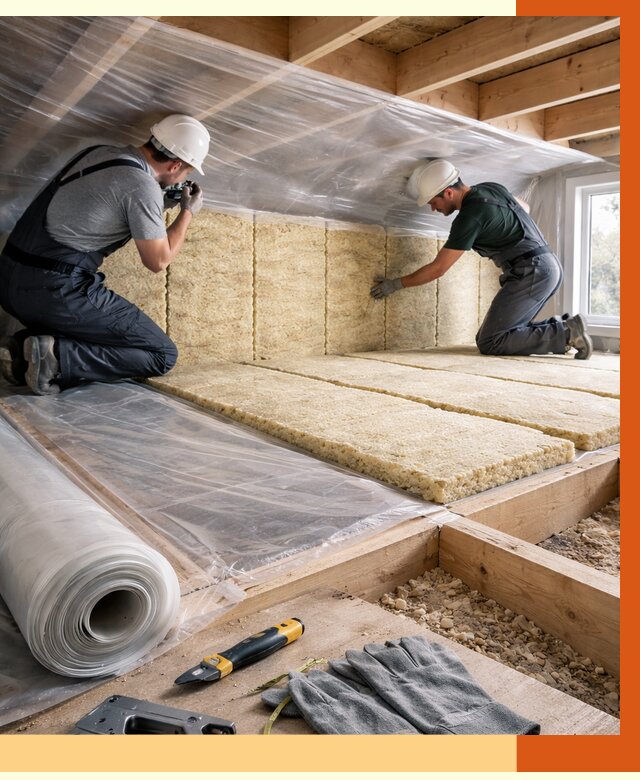 Утепление перекрытий в Тихвине от 3114 руб/м2 — утепление межэтажных и чердачных | ТепломастерТхв