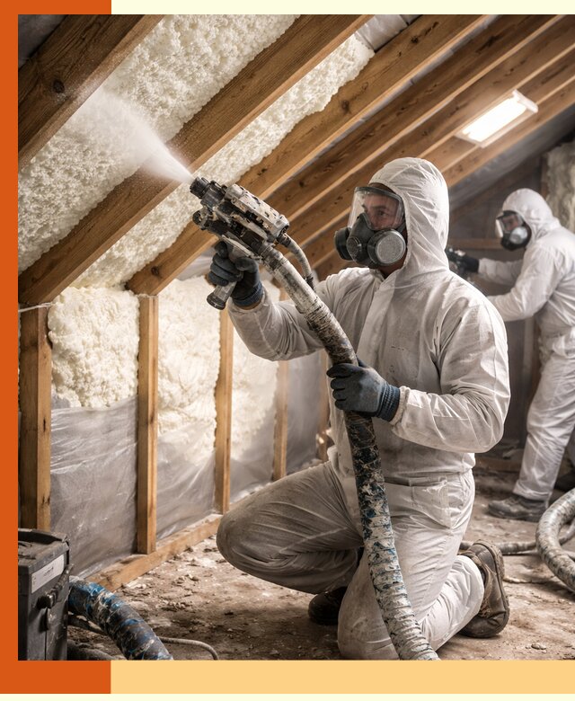 Утепление чердака пенополиуретаном (ППУ) в Тихвине