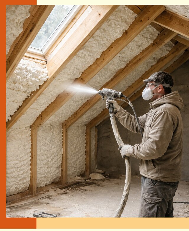 Утепление мансарды ППУ в Тихвине быстро и надежно