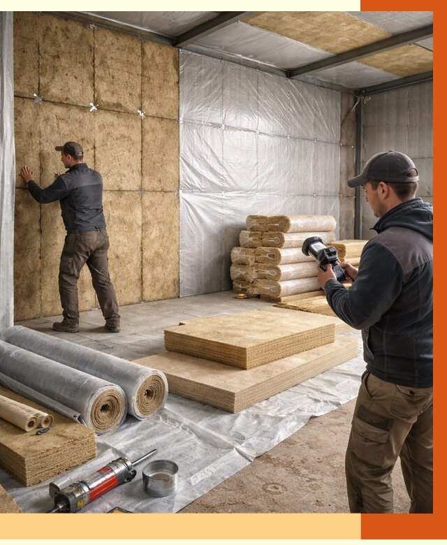 Утепление теплого склада в Тихвине под ключ от 12567 руб/м² | ТепломастерТхв