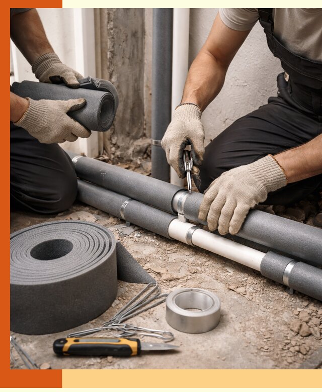 Утепление труб водоснабжения в Тихвине — монтаж и защита сети