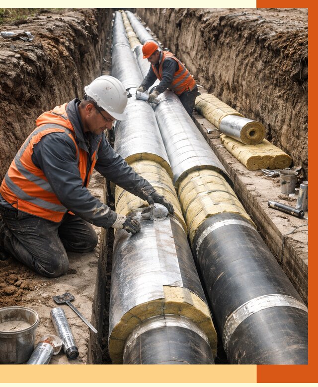 Утепление теплотрассы в Тихвине от 4918 руб./м2 — ппу и комплексная изоляция | ТепломастерТхв