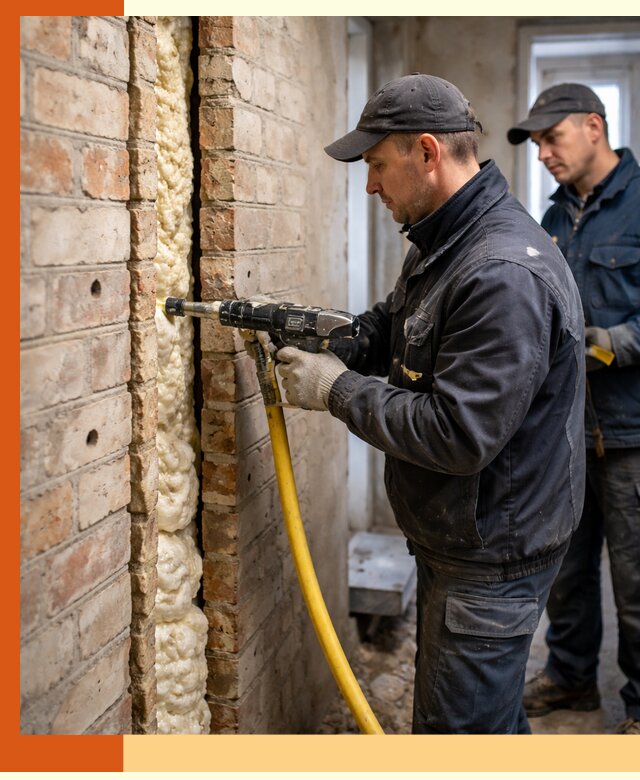 Межстеновое утепление пенополиуретаном в Тихвине