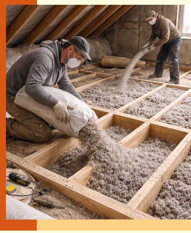 Заполнение полостей чердачного перекрытия в Тихвине качественно и надёжно