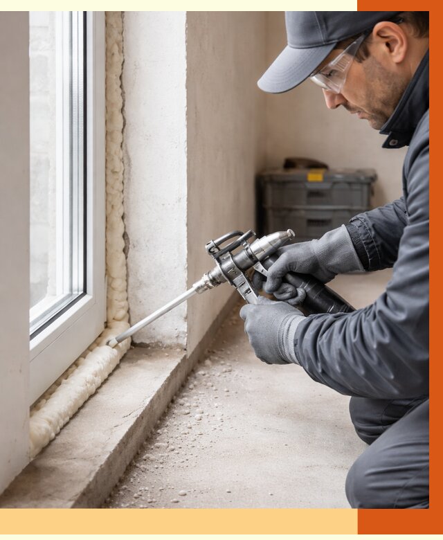 Герметизация стыков ППУ в Тихвине от 1803 руб. за м2 — утепление примыканий под ключ | ТепломастерТхв