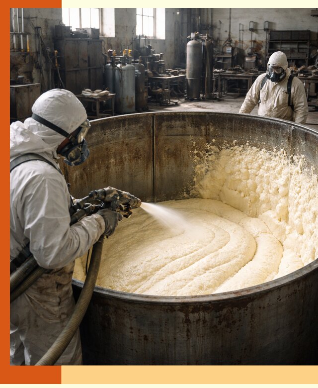 Заливка ппу в емкости с полной изоляцией и герметизацией в Тихвине