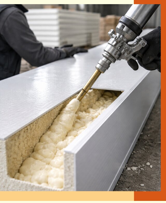 Заполнение пустот холодильных панелей в Тихвине от 8196 руб. | ТепломастерТхв