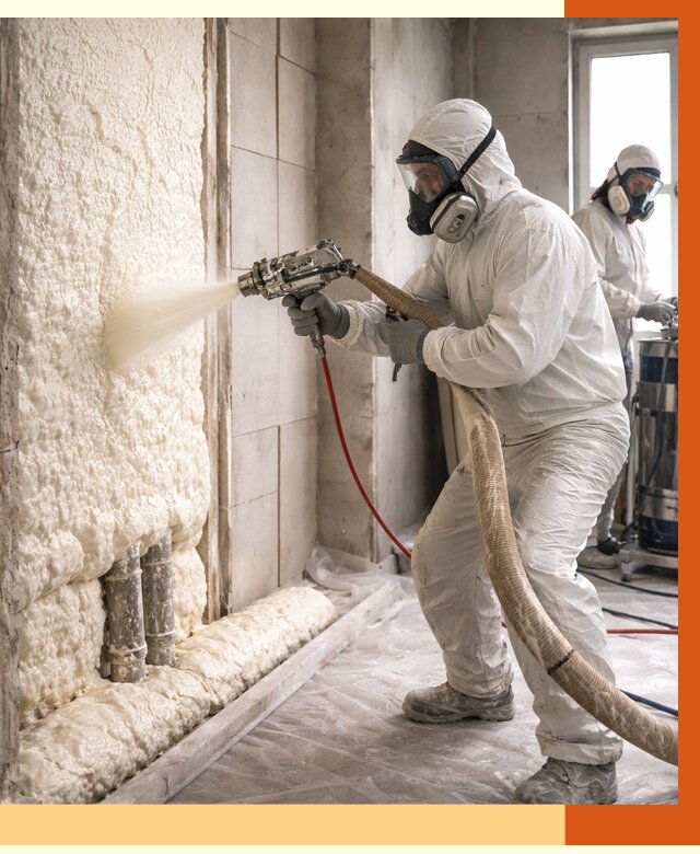 Напыление пенополиуретана в Тихвине от 8196 руб./м2 — услуги и монтаж ППУ | ТепломастерТхв