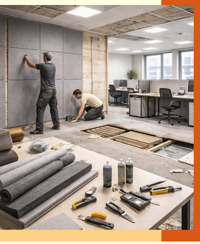 Профессиональная шумоизоляция офиса в Тихвине от 7376 руб. за м2 | ТепломастерТхв