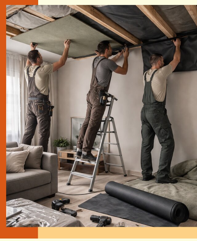 Шумоизоляция потолка в Тихвине — профессиональное устранение шумов