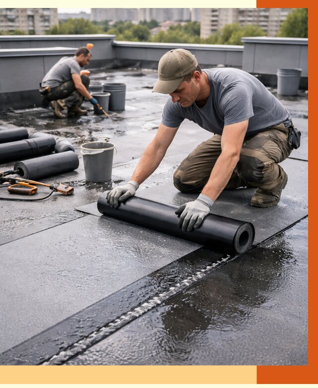 Гидроизоляция плоской кровли в Тихвине от 4918 руб./м2 — профессионально | ТепломастерТхв