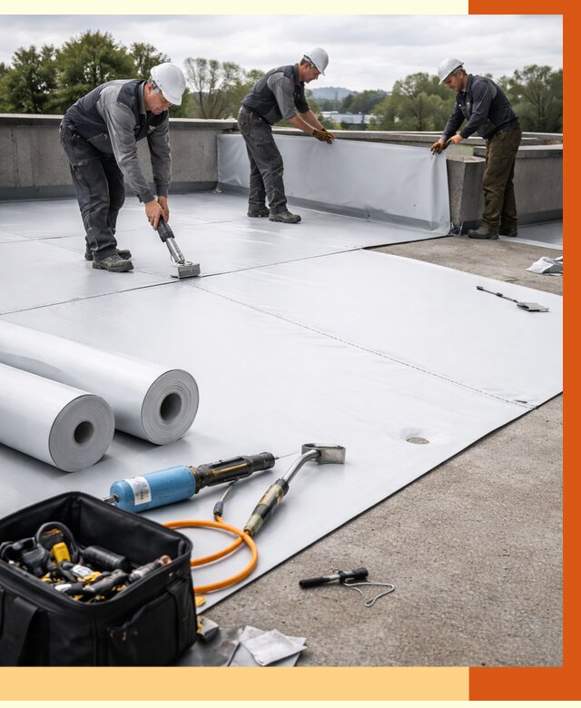 Гидроизоляция мембранной кровли в Тихвине от 8196 руб./м² — профессионально | ТепломастерТхв