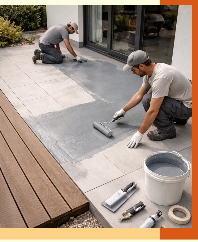 Гидроизоляция террасы в Тихвине под ключ от 8196 руб./м² | ТепломастерТхв