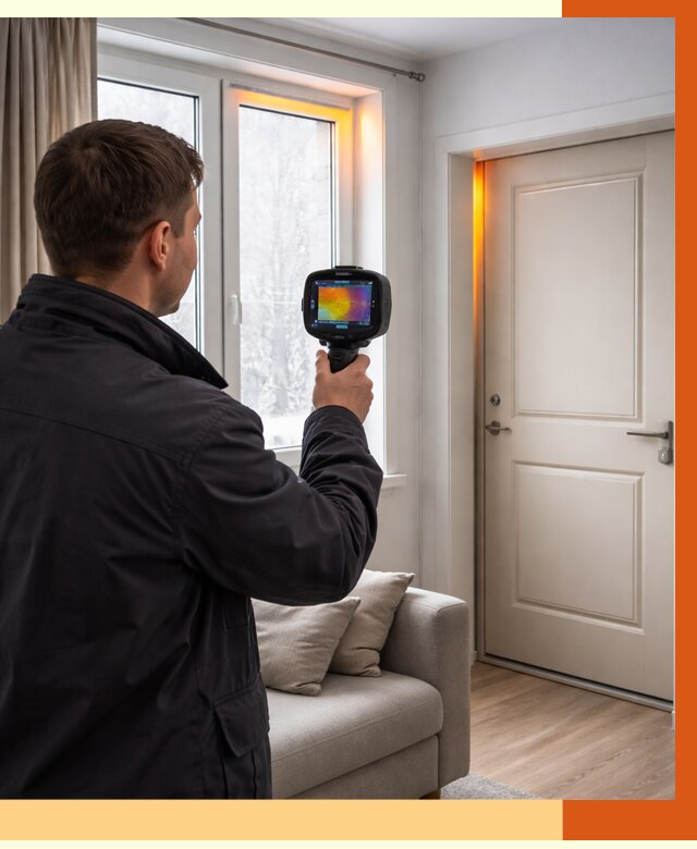 Тепловизионное обследование окон и дверей в Тихвине от 4918 руб. | ТепломастерТхв