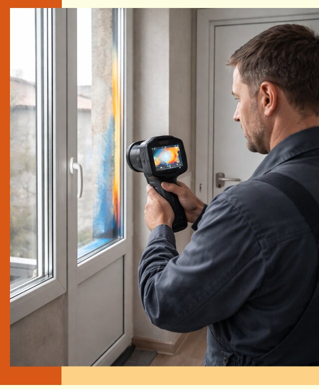 Тепловизионное обследование окон и дверей в Тихвине