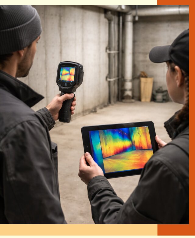 Тепловизионное обследование подвала в Тихвине от 4918 руб. — проверка гидроизоляции | ТепломастерТхв
