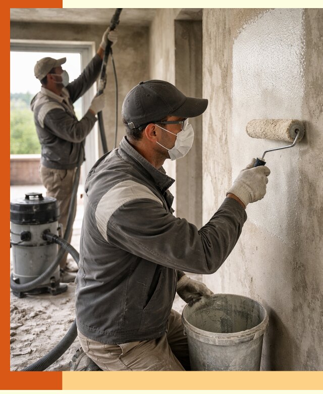 Подготовка поверхности под напыление утеплителя в Тихвине