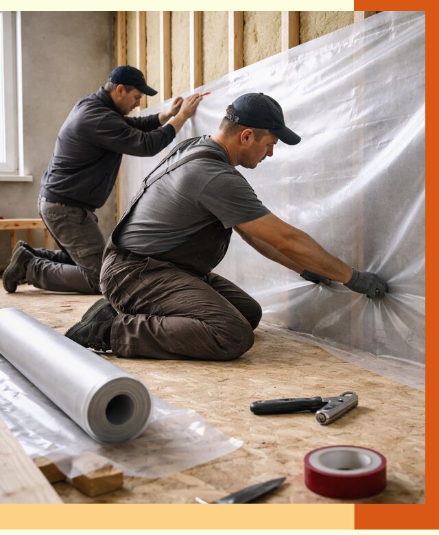 Монтаж пароизоляции в Тихвине от 2732 руб. — установка и укладка под ключ | ТепломастерТхв