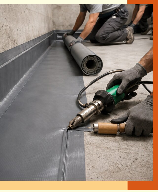 Монтаж гидроизоляционной мембраны в Тихвине от 1087 руб/м2 | ТепломастерТхв