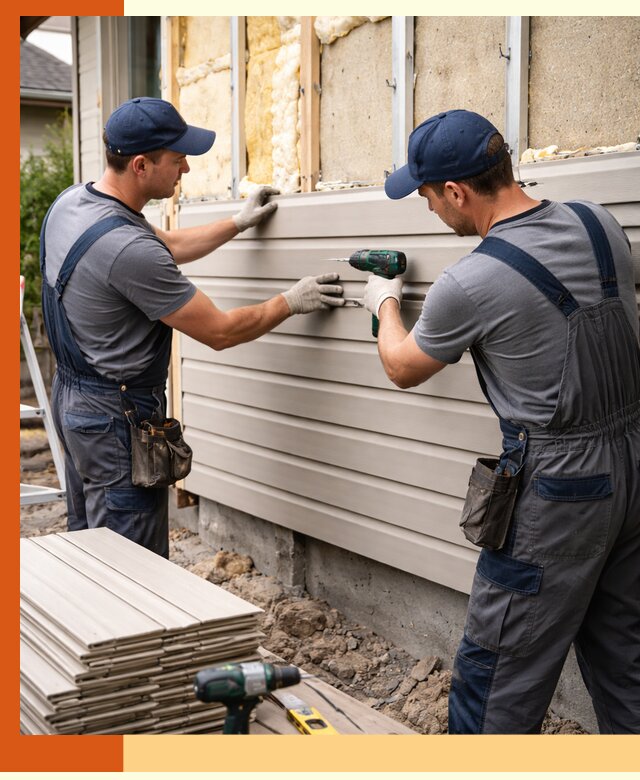 Монтаж сайдинга после утепления в Тихвине качественно и надежно